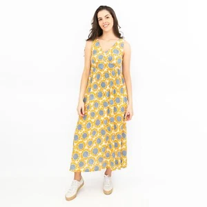 Seasalt Womens Dress Polmanter Yellow Sunflower Jersey Sleeveless Ankle Length - Picture 1 of 11
