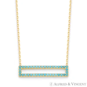 Collar y cadena rectángulo abierto nano CZ en plata esterlina 0,925 - Imagen 1 de 4