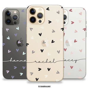  Personalisierter Name Handyhülle Klar Silikon Abdeckung für iPhone 14 13 12 11 XR 15 - Bild 1 von 19