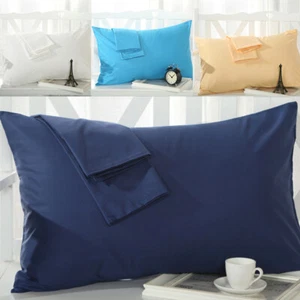 100% Egyptian Cotton Solid Color Set of 2 Pillowcase King OR Standard Sizes - Picture 1 of 32