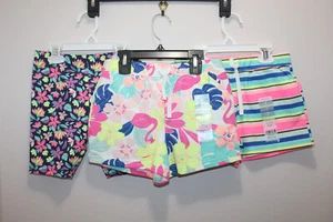CARTER'S GIRLS SHORTS VARIETY SET OF 3 FLAMINGO FLORAL STRIPED MULTICOLOR SIZE 7 - Picture 1 of 9