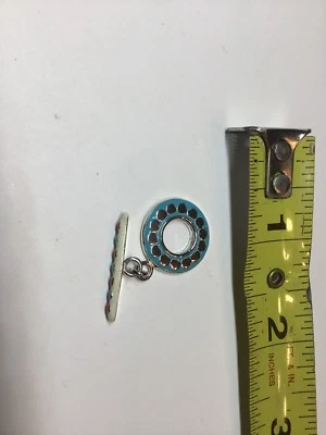 Fino, plata esterlina/azul turquesa/rojo, esmaltado, elegante cierre de gancho/ojo Foto 1 de 4