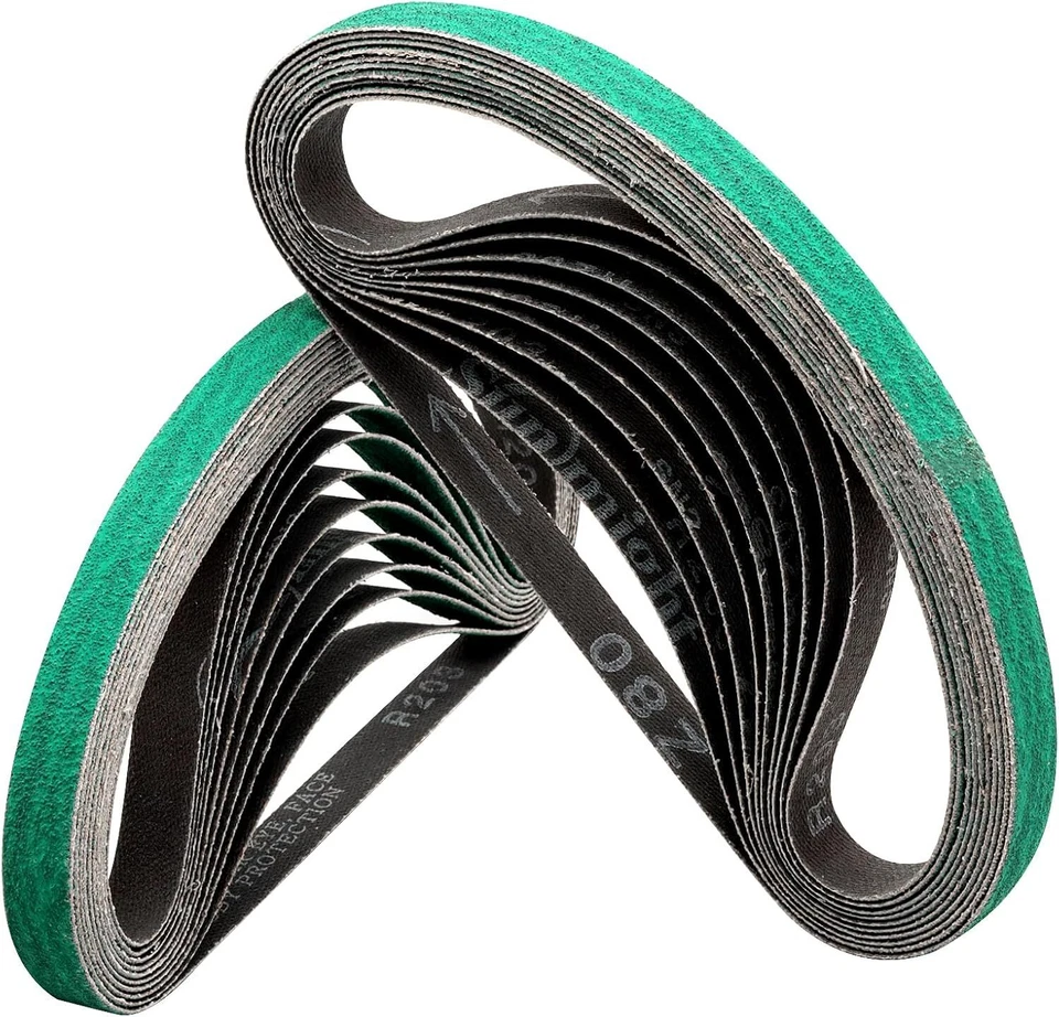 SATC 1/2 Inch x 18 Inch Zirconia Sanding Belts for File Sander, 10-Pack 80 Grit - Image 1 of 4