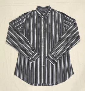 Salvatore Ferragamo Men’s M Long Sleeve Striped Button Up Shirt Italy Made - Imagen 1 de 8