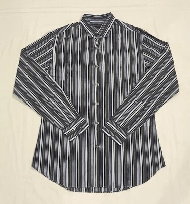 Camisa Salvatore Ferragamo Para Hombre M Manga Larga Rayas Abotonada Hecha en Italia Foto 1 de 4