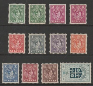St Lucia MINT GVI 1949-50 short set to 24c inc sg146a and sg147a - Picture 1 of 2