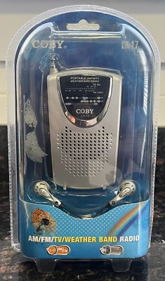 Coby CX-17 Mini AM FM TV Weather Band Pocket Radio - Image 1 of 3