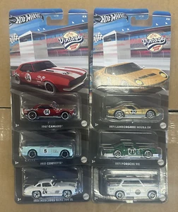 New 2024 Hot Wheels Vintage Racing Club 6 Car Set with Red '67 Camaro CHASE - Picture 1 of 1