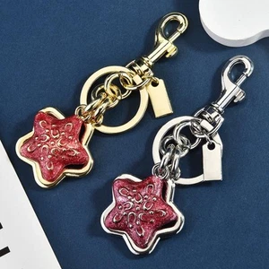 Exquisite Red Pentagram Keychain Cute Car Key Ring Backpack Decoration Gifts - Picture 1 of 10