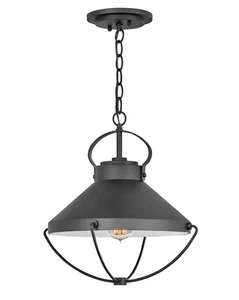 Hinkley Lighting 2692 Crew 15"W Outdoor Single Pendant - Black - Picture 1 of 2
