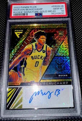 Marion Beauchamp 2022 Flux /10 GOLD MOJO Auto RC /10 PSA 10! Panini Rare # 1/10! - Image 1 of 2