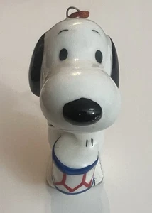 VTG 1966 Snoopy w Drum Ornament Figurine Japan 2-1/2" Patriotic July 4th Ceramic - Picture 1 of 7