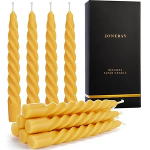 7 inch Beeswax Taper Candles,Pure Natural Handmade Beeswax Candles, Spiral Ta... - Picture 1 of 7