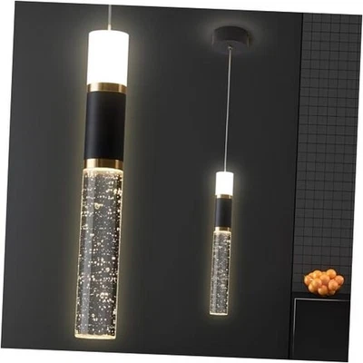 Modern Kitchen Island Light Fixture Black Led Pendant Light for Dining 1-Pack - Image 1 of 4