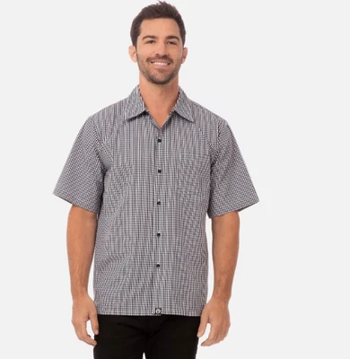 Chef Works Unisex Cook Shirt Black & White Check Large - Image 1 of 4