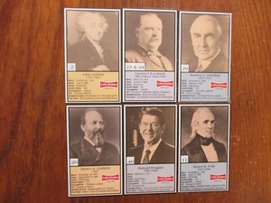 6-1992 LITTLE DEBBIE President Cards(w/JOHN ADAMS/WARREN G HARDING/RONALD REAGAN