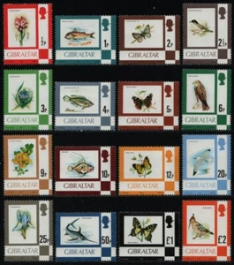 Gibraltar 1977 - Mi-N.o 348-363 I ** - Estampillada sin montar o nunca montada - Fauna y flora - Imagen 1 de 1