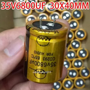 2 Pins 6800uf 6800mfd 35V 30*40 Electrolytic Capacitor For DIY Repair 105℃ - Picture 1 of 2
