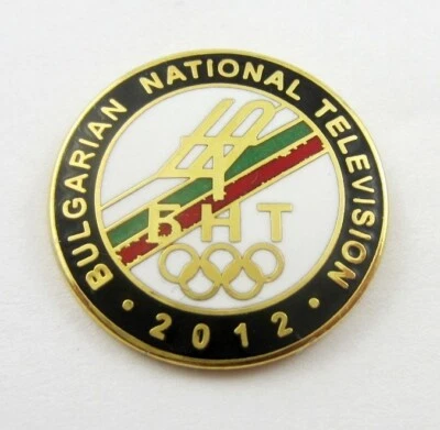 2012 LONDON OLYMPIC GAMES  BULGARIAN NATIONAL TV OFFICIAL MEDIA PRESS PIN BADGE - Image 1 of 4