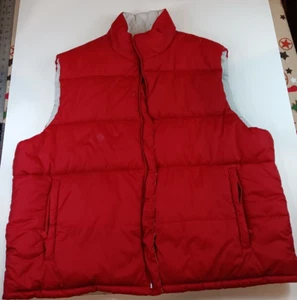 Vintage Red and White Vest Puffer Reversible Jacket Size 46/48 1970s Insulated - Picture 1 of 8