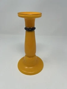 Candelabros Michael Powolny Design Loetz amarillo negro arte tango vidrio checo - Imagen 1 de 6