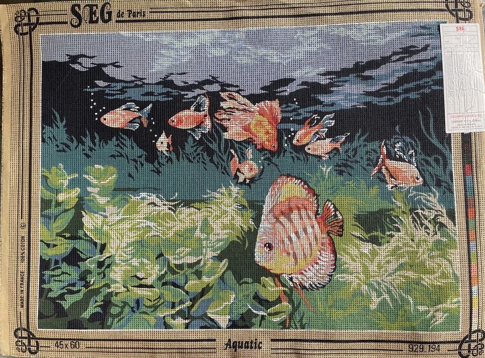 @@*SUPERBE CANEVAS NEUF *60X45CM* SEG  AVEC REF- AQUATIC*@@ - Photo 1/1