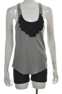 Hi Line Womens Top Size XS Gray Black Tank Shirt Sleeveless Cotton Casual - Picture 1 of 5