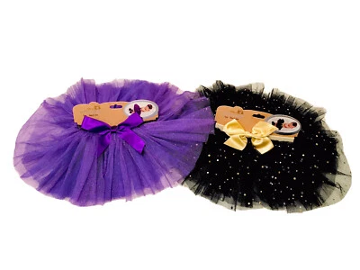 Juego de tutús para bebé So 'Dorable talla 0-6M púrpura brillo y negro metálico dorado satinado Foto 1 de 4