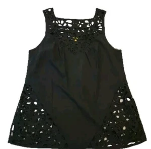 Catherine Malandrino Damen-Tanktop Größe 2 schwarz Seide mit Cut-Outs - Bild 1 von 10
