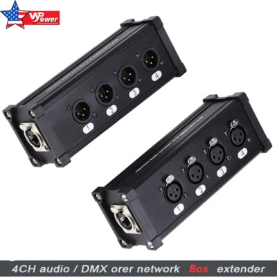 4 Channel 3-Pin XLR Male Female to Single Ethercon Audio Network Cable Extender - Image 1 of 4