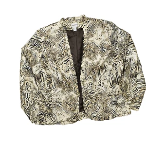 Chico's Women's Size 3 Cardigan Blazer Brown Long Sleeve Silk - Picture 1 of 8