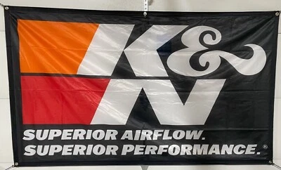 K&N Air Filters Banner  - 72" x 42" - Large Garage Flag *Rare Promo Item* *New* - Image 1 of 3
