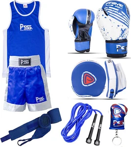 Kinder Boxhandschuh Uniform Focus Pad Handbandage Sparring Training, Kickboxen Set - Bild 1 von 13