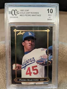 1992 Leaf Gold Rookie Pedro Martinez BCCG 10 Tough Card! LOOK! INVEST - Picture 1 of 2