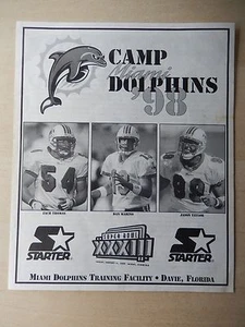1998 Miami Dolphins Camp Roster mit 5 Autogrammen (#2) - Bild 1 von 3