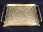 1933 Chicago Worlds Fair Century of Progress Brass Tray Pegasus Hand Chased