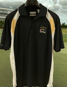 Ryder Cup Valhalla KY Golf Shirt Tehama Polo Black Yellow White Mens Large - Picture 1 of 4