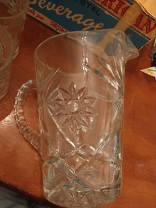 Vintage Anchor Hocking Crystal Beverage Set 7 Piece Early American Prescut - Picture 1 of 8