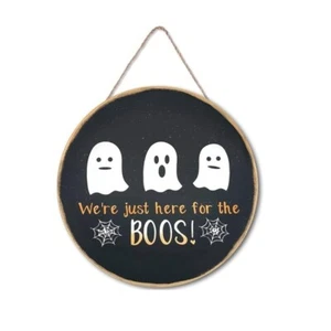 10" Halloween Geist Dekoration Holz Weihnachten Ecke hängend Indoor Boo Kranz - Bild 1 von 5