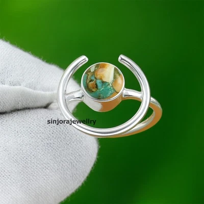 Anello regalo fatto a mano in argento sterling 925 con pietra preziosa... - Immagine 1 di 4