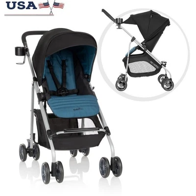 Carrinho de passeio leve reversível sistema de viagem dobrável com uma mão armazenamento ajustável - Imagem 1 de 4