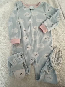 Carter’s Toddler Girl Cloud Footed Pajama Size 4T - Picture 1 of 5