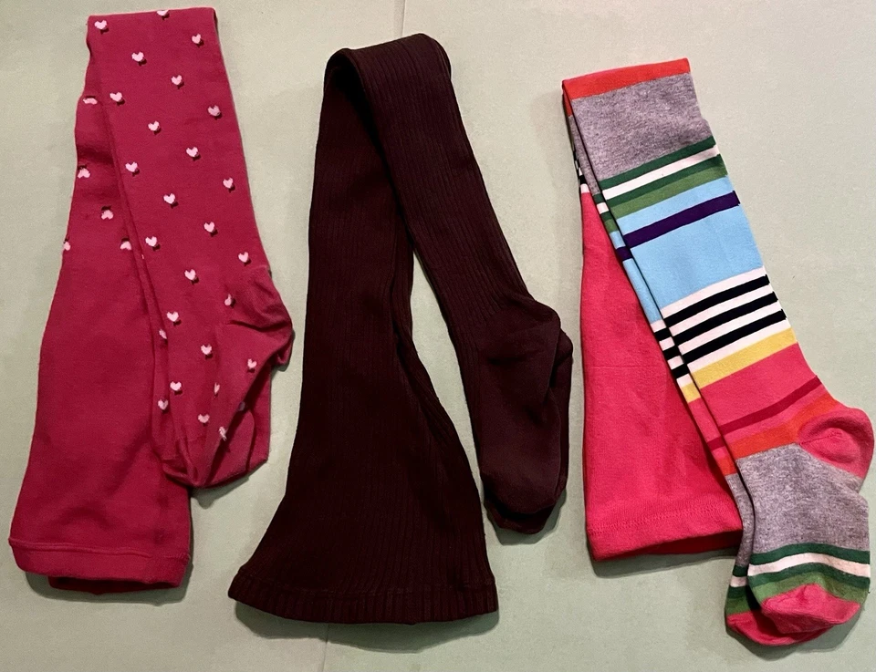 3 pair Gap Kids Girls sz M L 7-10  Footed Tights - Image 1 of 1