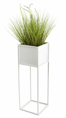 Blumentopfständer Metall weiß 70cm Deko Blumensäule mit Übertopf Blumentopf - Bild 1 von 4