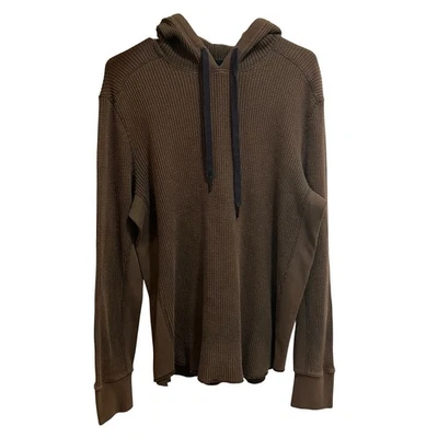 Sudadera con capucha tejida gofre verde oliva rag & bone para hombre talla L 100 % algodón Foto 1 de 4