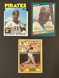 Lote (3) Barry Bonds Rookie RC Pittsburgh Pirates San Francisco Giants - Imagen 1 de 8