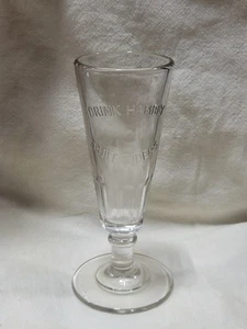 Antique Drink Hambly Fruit Ciders Soda Fountain Stemmed Glass Apple Cider - Picture 1 of 6