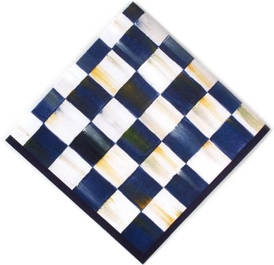 Servilletas de cóctel MACKENZIE-CHILDS Royal Check, servilletas de cóctel de papel azul/blanco Foto 1 de 2
