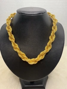 Vintage Anne Klein Gold Mesh Gild Tone 16” Necklace - Picture 1 of 6