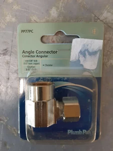 "CONECTOR ANGULAR 1/2"" Cobre / 3/8"" Compresión Cromo Plomería PP77PC - Imagen 1 de 2